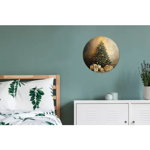 Kerstboom - Cadeaus - Goud Wandcirkel aluminium klein -slaapkamer