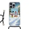 Vrolijk -  Sneeuw - Kleurrijk Hoesje iPhone 16 Pro Max met koord klein -3d