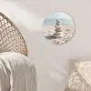 Stenen - Stapel - Zand - Zee Wandcirkel kunststof plaat 5mm dik klein -sfeer5