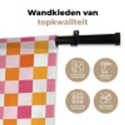 Patroon - Vierkant - Roze Wandkleed katoen klein 269 -sfeer2