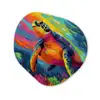 Koraal - Schildpad - Abstract - Water Wandcirkel Organisch Aluminium middel -3d
