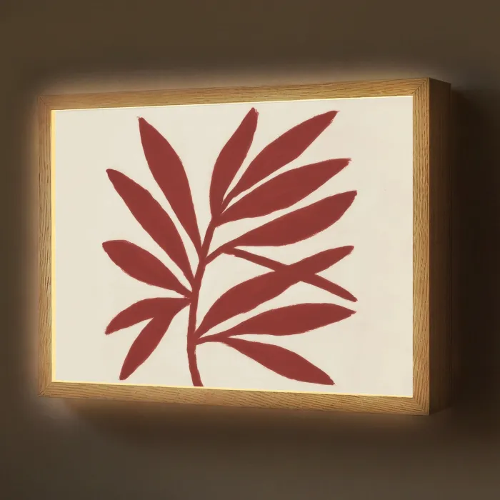 Tak - Bladeren - Rood Light Box met batterij (Wandlamp) middel -z3d_website