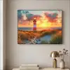 Vuurtoren - Zonsondergang - Duinen - Horizon Textielframe zwart klein -sfeer2