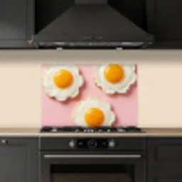 Eieren - Bloem - Roze keuken achterwand spatscherm klein -sfeer1