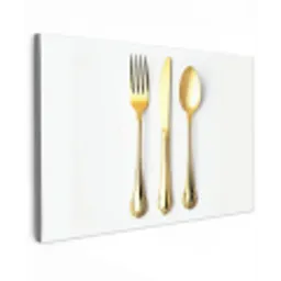 Bestek - Goud Tuinposter op houten frame 2 cm dik klein -3d