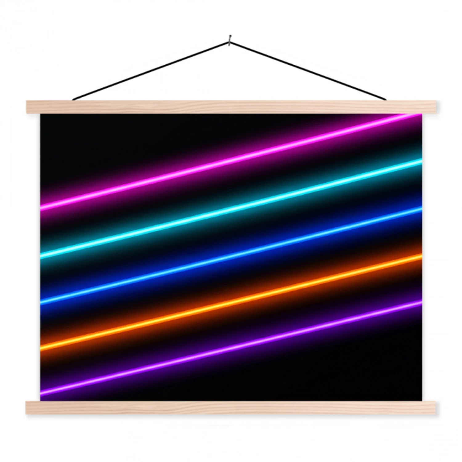 Esthetiek - Retro - Neon textielposter latten blank klein -3d