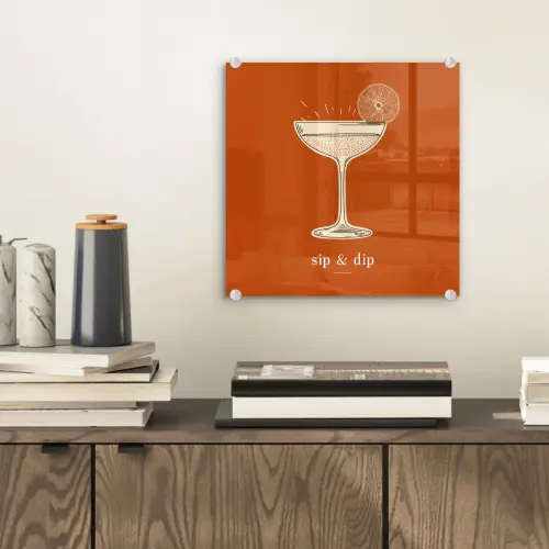 Cocktail - Oranje - Zomer - Quote plexiglas 5mm klein -sfeer1