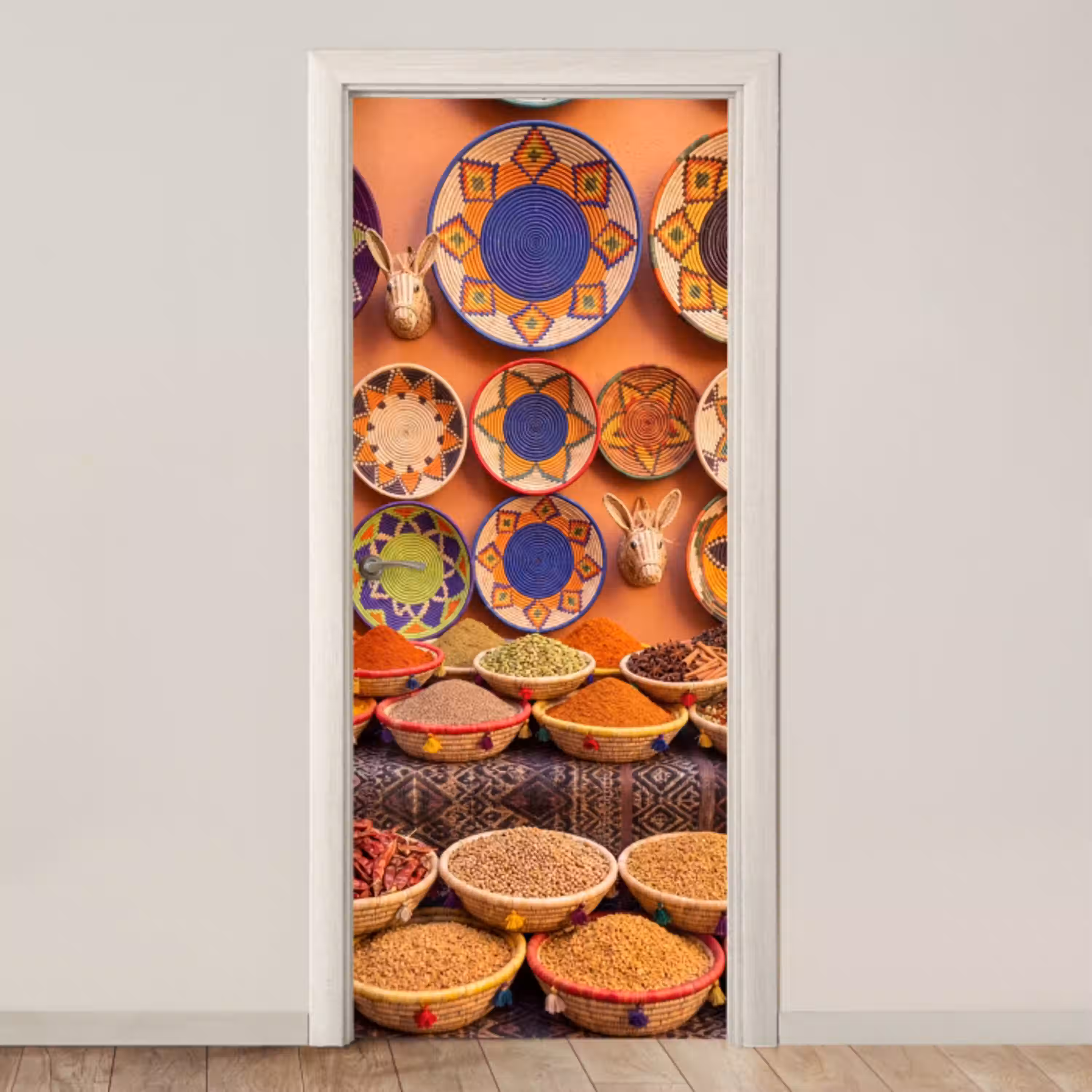 Eten - Kleurrijk - Cultuur deurposter klein -3d_beige