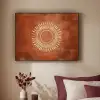 Abstract - Lijnen - Zonnestralen - Roodbruin Textielframe zwart klein -sfeer1