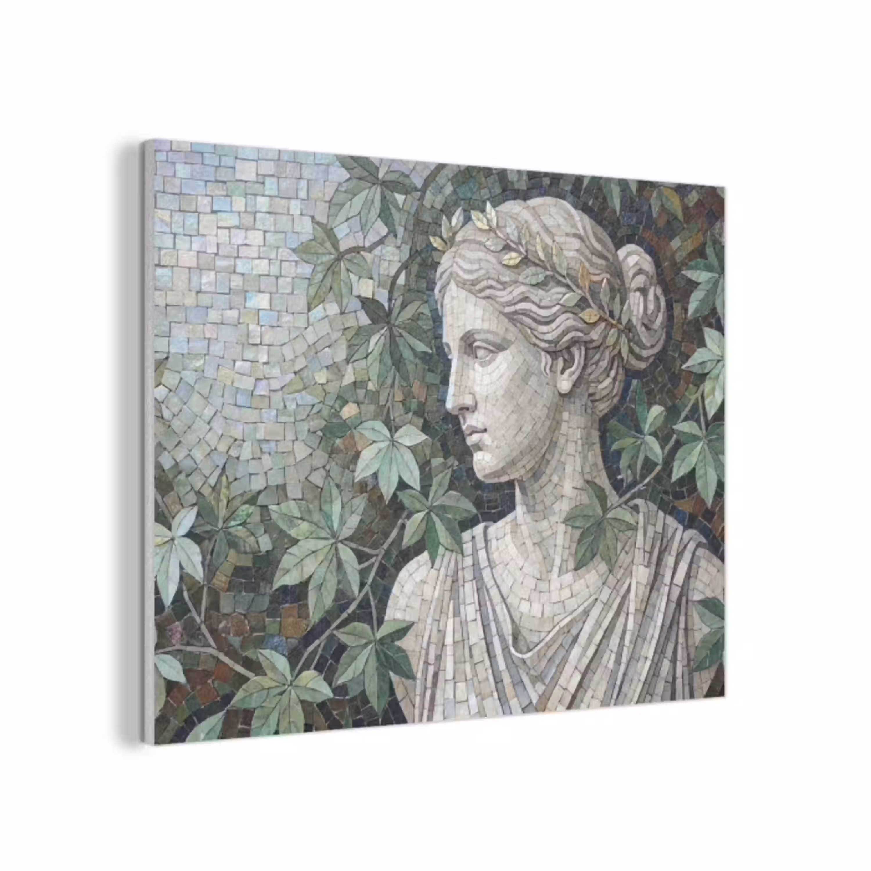 Vrouw - Klassiek - Mozaiëk - Natuur - Groen PET vilt klein -3d