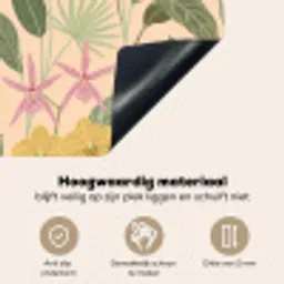 Patroon - Bloemen - Kleurrijk Inductie beschemer met haakjes klein -ky-onderkant-nl
