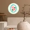 Bloemen - Ovaal - Strepen - Groen Wandcirkel behangsticker klein -sfeer1
