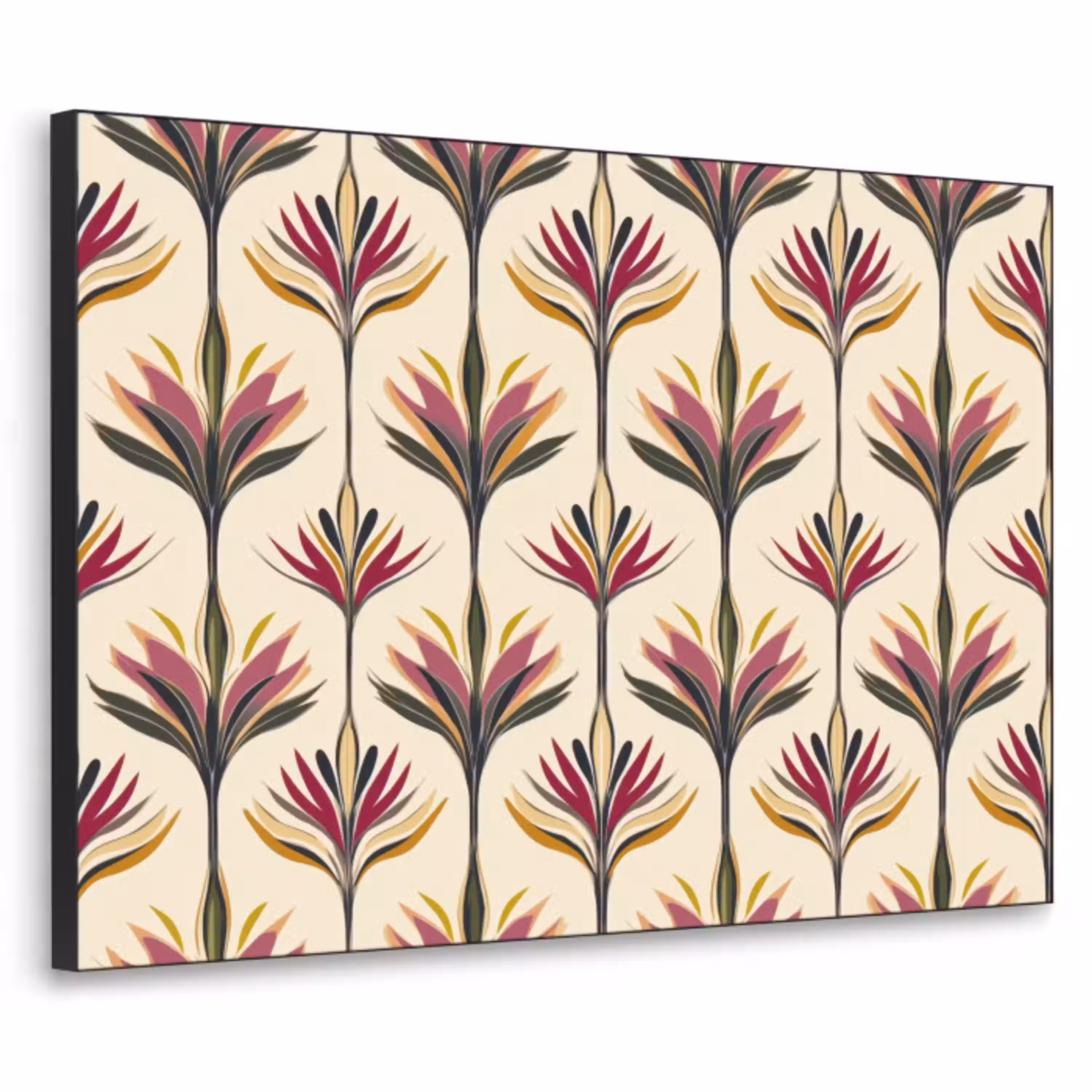 Waaier - Motief - Kleurrijk Textielframe zwart klein 947 -3d