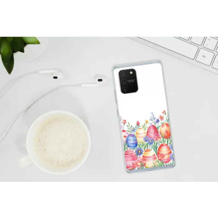 Bloementuin - Kleurrijk - Eieren Telefoonhoesje Samsung Galaxy S10 Lite klein -oordopS10Lite