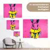 Konijn - Felroze - Sjaal - Abstract tuinposter los doek klein -Xsfeer9_DE