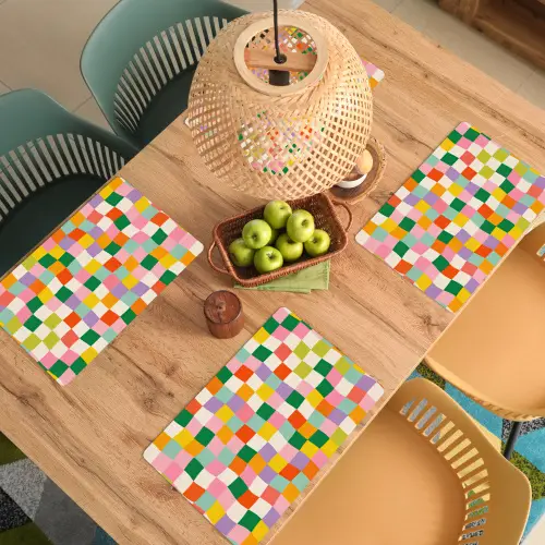 Vierkanten - Kleurrijk - Golvend Placemat vinyl groot -zzsfeer5_Kitchenyeah-website