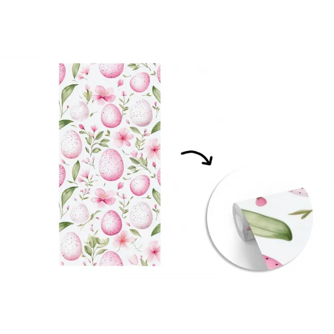 Patroon - Eieren - Roze - Pasen fotobehang vinyl groot -3d