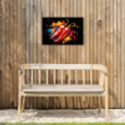 Peper - Graffiti - Verf - Abstract - Modern - Kleurrijk Tuinposter op houten frame 2 cm dik klein -sfeer4