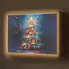 Kerstboom - Kerst - Abstract - Kleurrijk Light Box met batterij (Wandlamp) middel -z3d_website