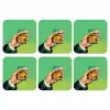 Whisky - Glas - Hand - Groen onderzetter kurk middel -3d