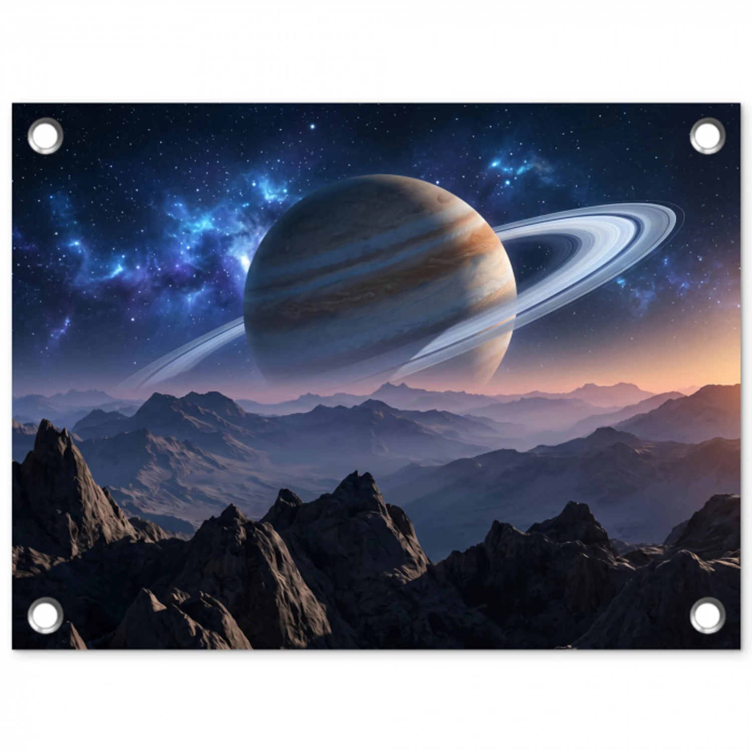 Fantasy - Kosmos - Landschap tuinposter los doek klein -3d