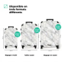 Grijs - Marmer - Gedetailleerd NBS - Handbagage koffer - Volwassenen Unisex middel zzzzzzVergelijking_3FR