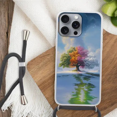 Boom - Seizoenen - Winter - Landschap Hoesje iPhone 16 Pro Max met koord klein -sfeer4