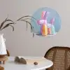 Dier - Ballon - Pasteltinten - Glanzend Wandcirkel behangsticker klein -sfeer3