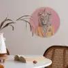 Leeuw - Pak - Geruit - Bril Akoestische PET Vilt - Rond klein -sfeer3
