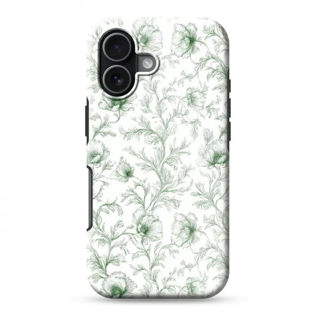 Telefoonhoesje Toughcase - Bloemen - Getekend - Groen