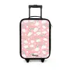 Roze met regenboog patroon Kinderkoffer - Zwart klein -3d