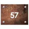 Verweerd metaal - Traditioneel Naambord Rechthoek middel -3d