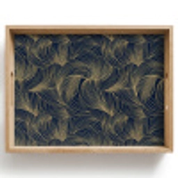 Abstract - Lijnen - Blauw - Goud Dienblad Rechthoek middel 911 -z3d_shopping