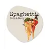 Spaghetti - tomatensaus - Parmezaanse kaas Wandcirkel Organisch Aluminium middel -3d