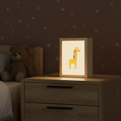 Giraffe - Regenboogmanen - Beige Light Box met kabel klein -sfeer1_kind