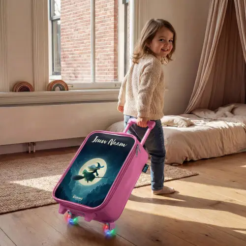 Nachtelijke Vlucht over het Woud Kinderkoffer - Roze klein -sfeer1
