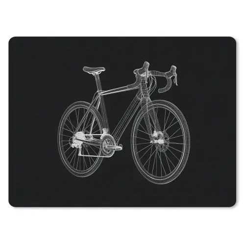 Lijnen - Illustratie - Wit muismat rubber klein -3d