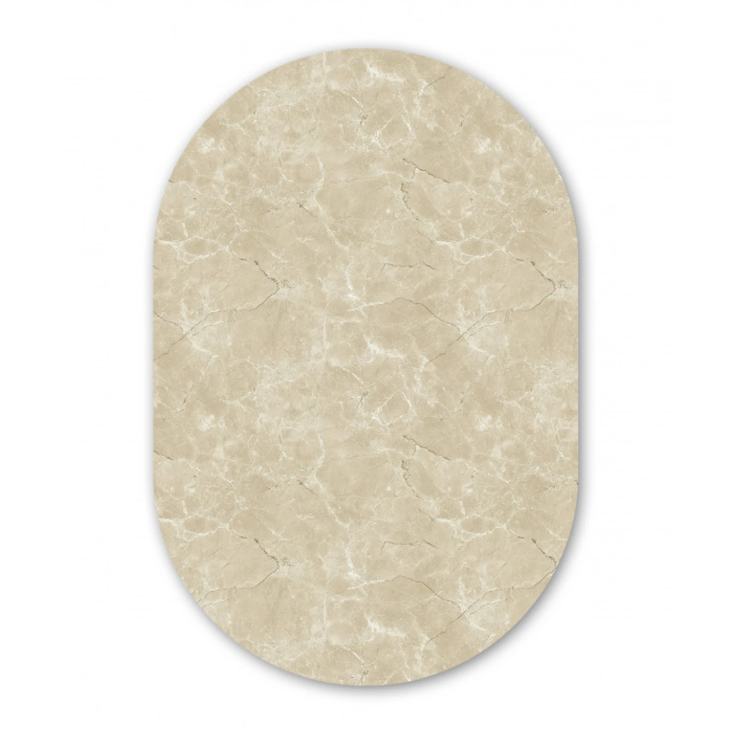 Lichtbeige - Marmer - Diffusie adering Wandcirkel Ovaal Aluminium middel 839 -3d