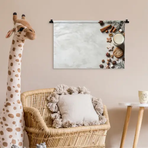 Winter - Kerst - Specerijen - Wit Wandkleed katoen klein -wsfeer5_kind