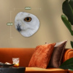 Sneeuwuil - Oog - Wildlife - Wit Wandcirkel Organisch Forex 3mm klein -sfeer3