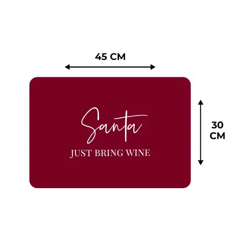 Santa - Wine - Rood - Kerst - Kerstman Placemat vinyl groot -specs