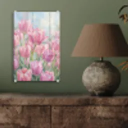 Tulpen - Veld - Lente - Roze plexiglas 5mm klein -sfeer3
