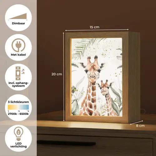 Giraffe - Natuur - Kinderen - Dieren Light Box met kabel klein -USP_NL