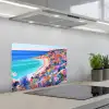 Bloemenweide - Zee - Zomers keuken achterwand spatscherm klein -3d_schuin