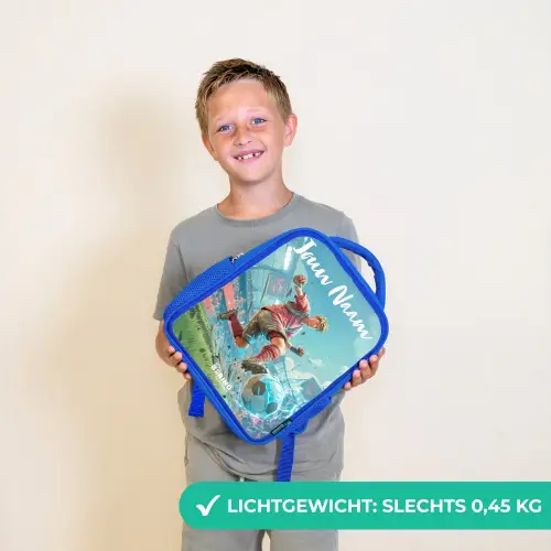 Voetbal - Jongen - Stadion - Elektrisch Kinderrugzak - Blauw middel -sfeer1_NL