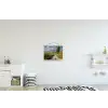 Mensen - Wandelen - Zandpad - Velden textielposter latten blank klein -kinderkamer