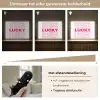 Lucky - Roze - Patroon Light Box met batterij (Wandlamp) middel -USP_dimbaarNL