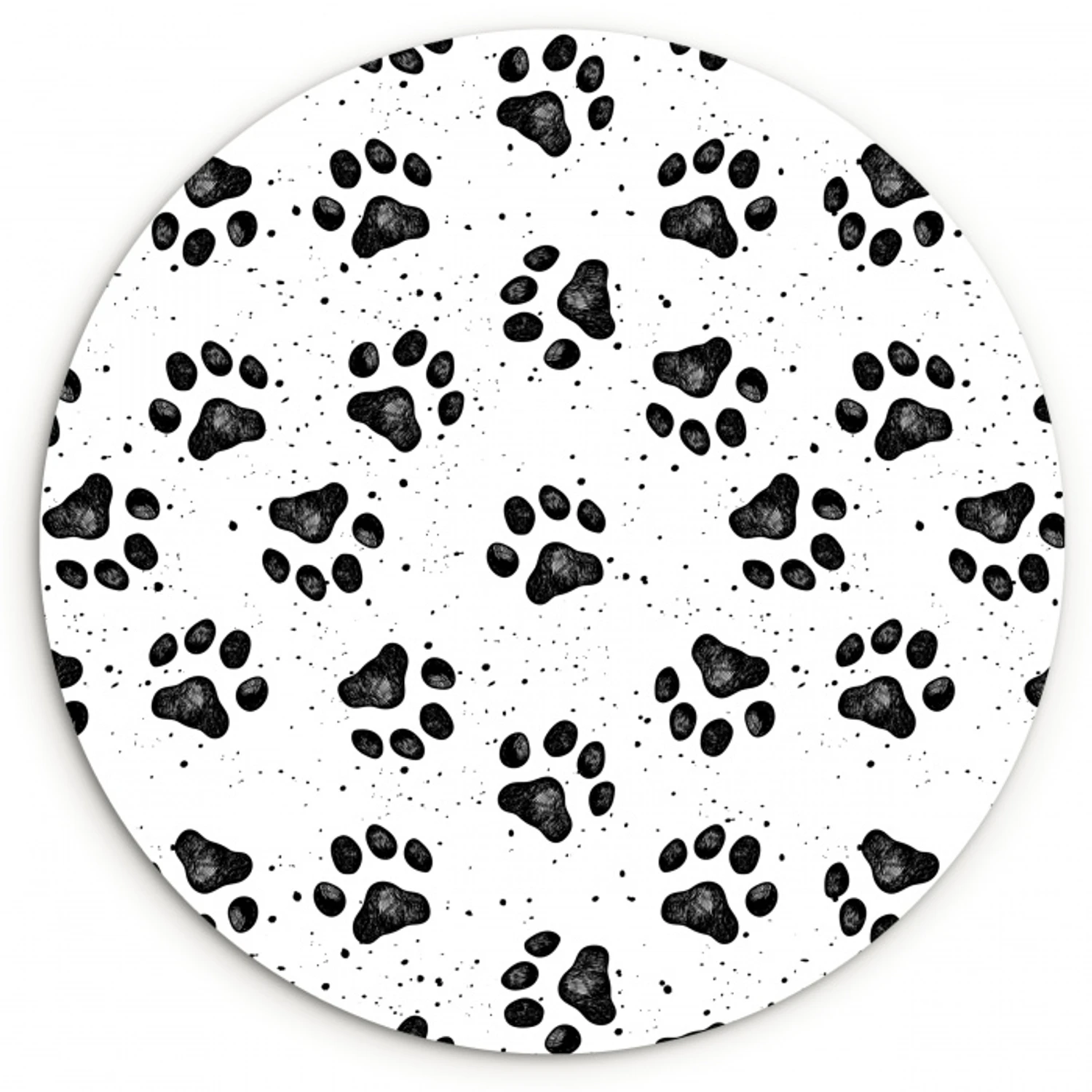 Paw - Pattern -Black Wandcirkel plexiglas klein 852 -3d