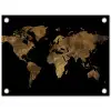 Wereldkaart - Goud - Luxe - Aarde - Zwart tuinposter los doek klein -3d