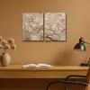 Beige - Bloesem - Modern Canvas - Meerluiken 2 luik klein -sfeer5